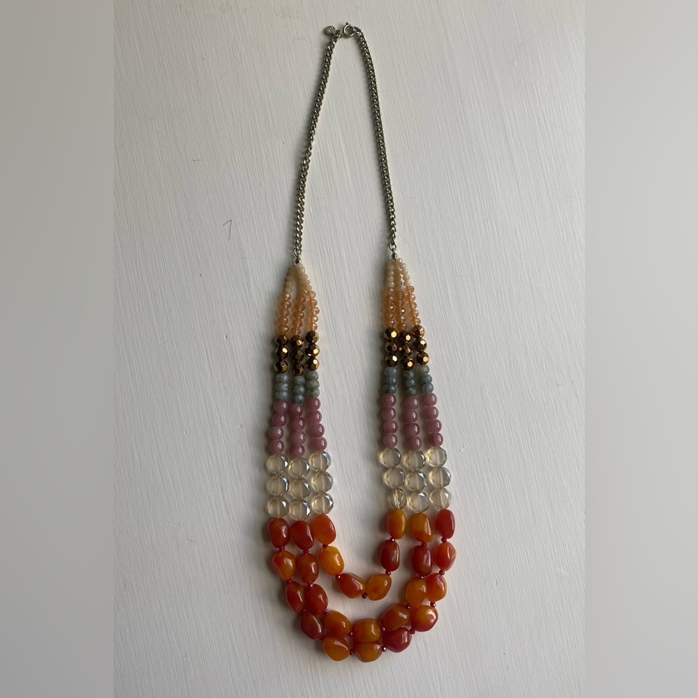 Ann Taylor Loft 3 layer beaded necklace